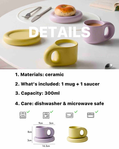 Handcrafted Bauhaus Ceramic Chubby Mugs