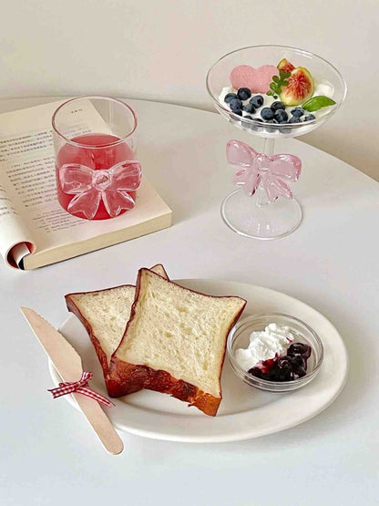 Handmade Cute Whimsical Bow Cocktail Coupe Set of 2, Elegant Wine Glas