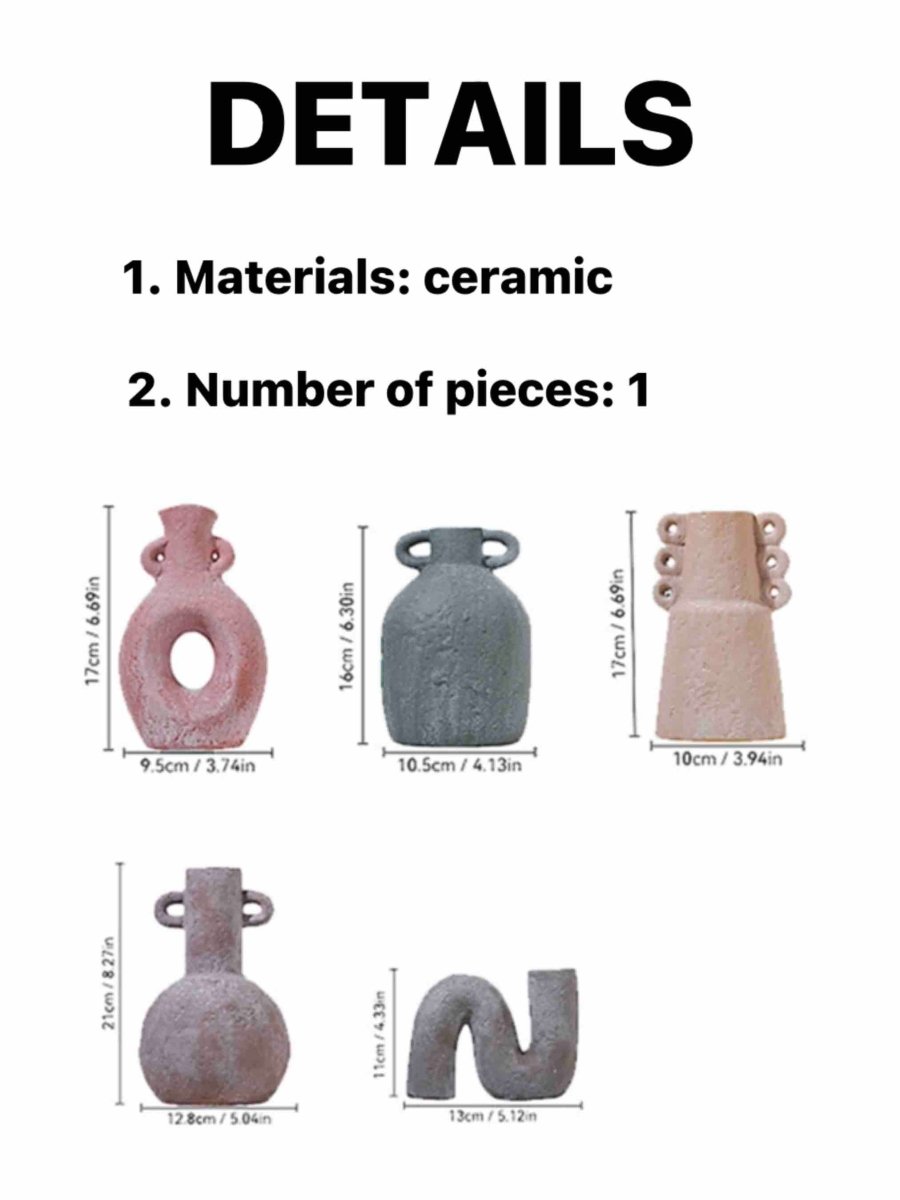 Handmade Wabi Sabi Abstract Pottery Vase, Crude Rustic Decorative Flow