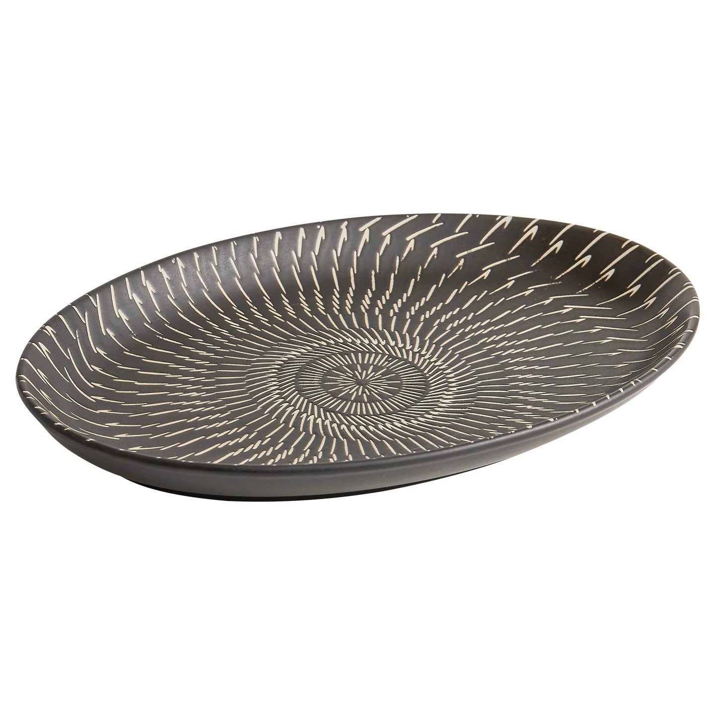 Luxury Ceramic Serving Plate – 11" Black Rectangular Porcelain Dish