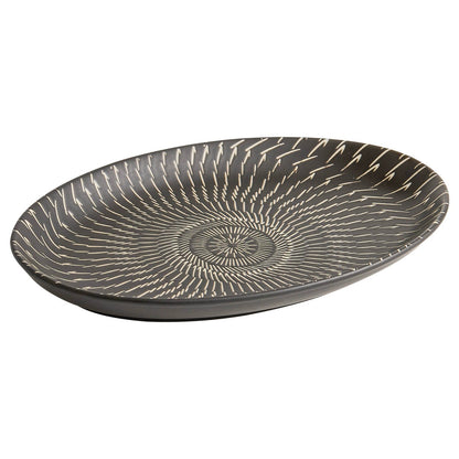 Luxury Ceramic Serving Plate – 11" Black Rectangular Porcelain Dish