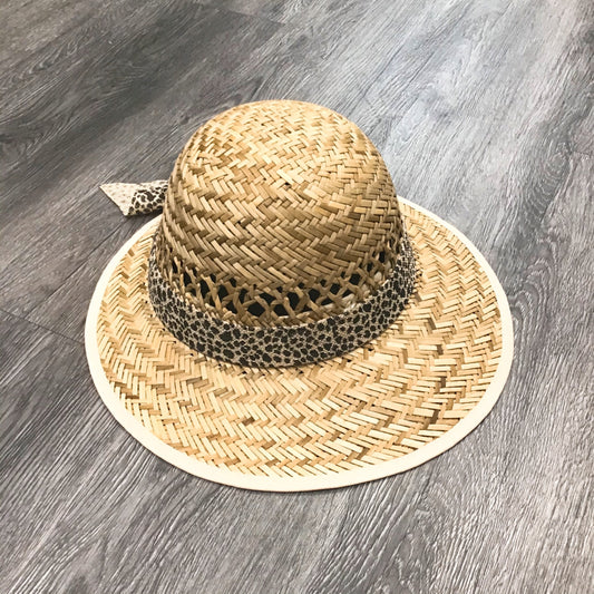 Leopard Bow Straw Visor
