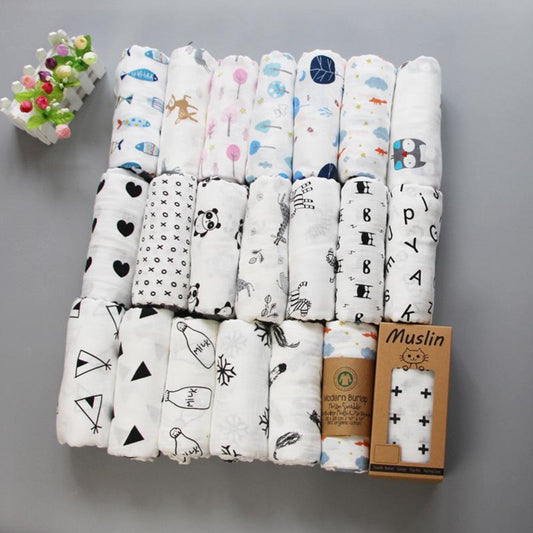Muslin Blanket 100% Cotton Baby Swaddles 120*120cm Soft Newborn