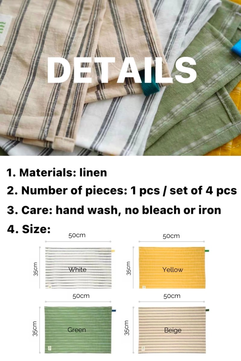 Retro Farmhouse French Linen Stripe Placemat for Elegant Table Setting