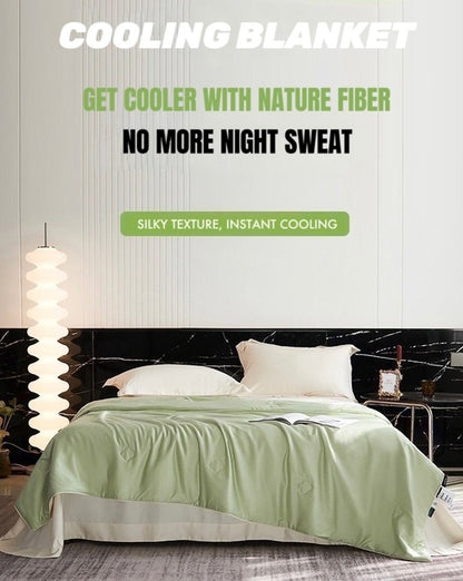 Silky Bamboo Fiber Cooling Blanket Duvet for Hot Sleepers & Night Swea